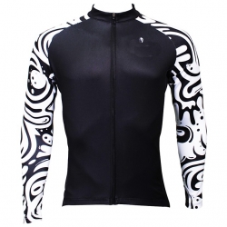 Elastane Winter Men Lining Fleece Thermal Long Sleeve Cool Cycling Jerseys Black Mtb Jerseys
