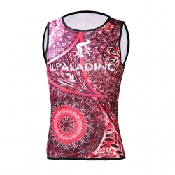 Breathable Burgundy Floral Botanical Cycling Jersey Sleeveless Men Road Bike Jersey
