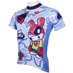 Ultraviolet Resistant Cartoon Rabbit Bunny Bike Shirts Men Short Sleeve Bicycle Jerseys