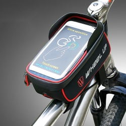 1.275 L Red Reflective Road Bike Frame Bag Nylon Black Bike Phone Bag