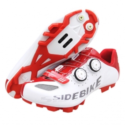 Waterproof Mountain Bike Clipless Shoes Men Red White Bike Shoes