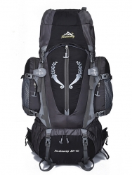 Wear Resistance Black Hiking Backpack Blue High Capacity 70 L Rucksack