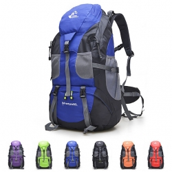 50 L Purple Wear Resistance Hiking Backpack Lightweight Oxford Black Trekking Backpack