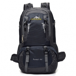 40 L Blue High Capacity Hiking Backpack Breathable Nylon Black Backpacking Packs