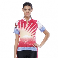 YKK zipper Pink Plaid Checkered Back Mtb Jersey Women Short Sleeve Cycling Jersey