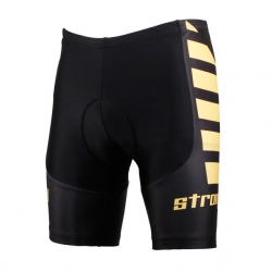 Breathable Men Padded Shorts Black Yellow Cycling Pants & Tights