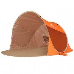 Four person Green Windproof Beach Tent Wearable Poled Orange Double Layer Tent