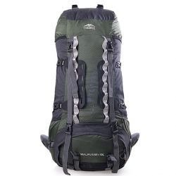 75 L Orange High Capacity Backpacking Rucksack Wear Resistance Nylon Army Green Trekking Backpack