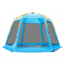 Six person Orange Breathability Screen House Windproof Automatic Blue Screen Tent