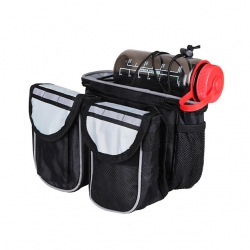 Nylon Black Bike Phone Bag Silver Durable 4 L Cycle Frame Bag