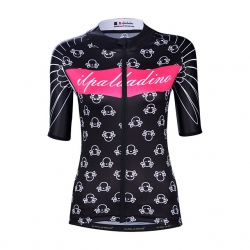 Short Sleeve Women Unique Cycling Jerseys Breathable Black Skull Custom Cycling Clothing