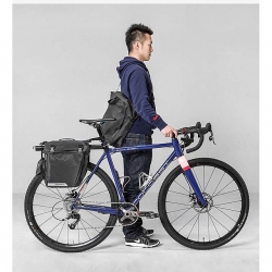 36 L Waterproof Cycle Panniers Waterproof Material 600D Polyester Black Bike Pouch Bag