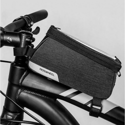 600D Polyester Black Cycling Bags For Road Bike Waterproof 1.2 L Mountain Bike Frame Bag