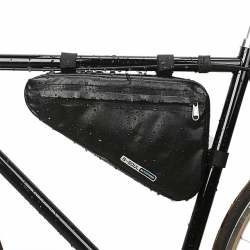 PU Black Bike Frame Bag Brown Reflective 2 L Bicycle Triangle Bag