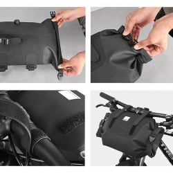 7 L Hardshell Bike Handlebar Pouch TPU Waterproof Material 600D Polyester Black Bike Pack