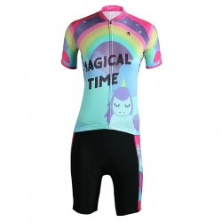Micro Elastic Pink Cycling Kit Sale Short Sleeve Women Cycling Clothes with Shorts