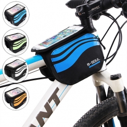 Orange Touch Screen Bike Pouch For Phone 420D Nylon 600D Polyester Oxford Cloth Blue Bicycle Travel Bag