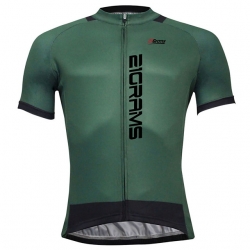 Polyester Dark Green Bicycle Shirt Short Sleeve Men Cheap Cycling Clothing