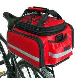 Nylon Black Bike Panniers Bag Red Large Capacity Bike Panniers Uk