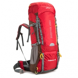 70 L Red Breathable Hiking Backpack Rain Waterproof Nylon Black Hiking Packs