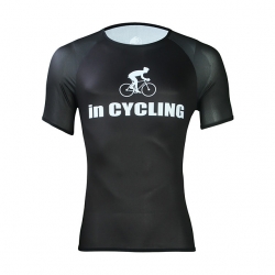 Quick Dry Black Mountain Bike Shirts Short Sleeve Men Cycling Jersey