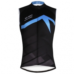 Sleeveless Men Tank YKK Zipper Black Blue Cycling Vest