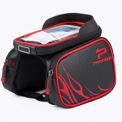 EVA 600D Ripstop Red black Bike Phone Bag Black Touch Screen 10 L Cycle Handlebar Bag