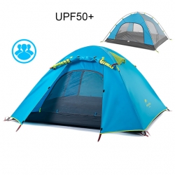 3 Man Orange UV Protection Backpacking Tent Sunscreen Blue Camping Tent