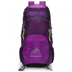 Breathable Nylon Black Hiking Backpack Purple Wear Resistance 30 L Lightweight Packable Backpack
