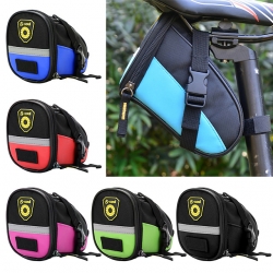 600D Ripstop Black Cycle Touring Bags Red Reflective 1.8 L Best Mtb Saddle Bag