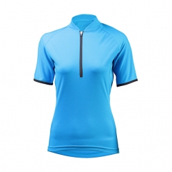 Polyester Winter Women Short Sleeve Cycling Jersey Sky Blue Mountain Bike Shirts