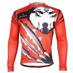 Ultraviolet Resistant Winter Men Lining Fleece Thermal Long Sleeve Mtb Jersey Red Cycling Jersey