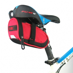 Nylon Black Bike Storage Bag Red Durable 1.5 L Bike Seatpost Bag