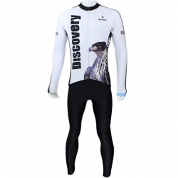 Men Winter Lining Fleece Thermal Cycling Suit Polyester White Eagle Eagle Cycling Kit with Tights