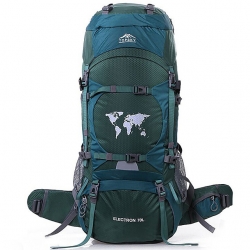 60 L Dark Green High Capacity Rucksack Wear Resistance Nylon Mineral Green Backpacking Backpacks