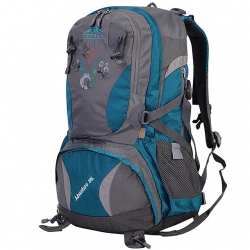 38 L Dark Navy High Capacity Hiking Backpack Breathable Red Backpacking Rucksack