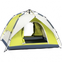 Two person Navy Rain Waterproof Automatic Tent Breathability Automatic Green / Yellow Canvas Winter Tent