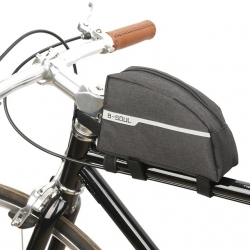 Terylene Black Bike Frame Bag Dark Gray Reflective 1 L Bicycle Triangle Frame Bag