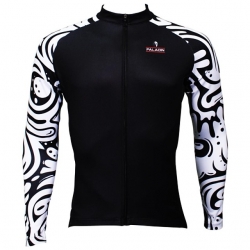 Micro Elastic Winter Men Long Sleeve Bicycle Shirt Black White Patchwork Team Cycling Jerseys