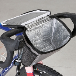 4.8 L Reflective Road Bike Handlebar Bag Touch Screen 300D Polyester Cloth Grey Bike Phone Bag