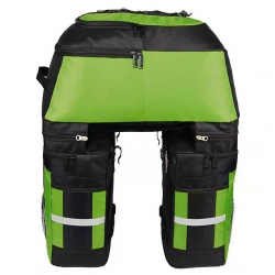 Large Capacity 1680D Polyester Green Bike Panniers Bag Black Reflective 70 L Bike Luggage Carrier