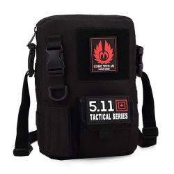 12 L Camouflage Wear Resistance Shoulder Messenger Bag Multi Functional Nylon Cloth Black Hiking Packs