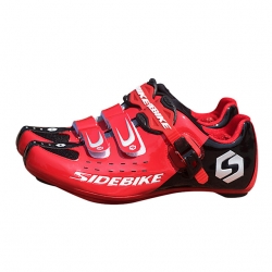 Mountain Bike Cycling Shoes with Cleats & Pedals Men Red Bike Riding Shoes
