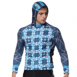 Breathable Blue Cycling Tops Men Winter Long Sleeve Cycling Shirts