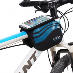 1.2 L Orange Touch Screen Best Bike Frame Bag Nylon Blue Bike Phone Bag
