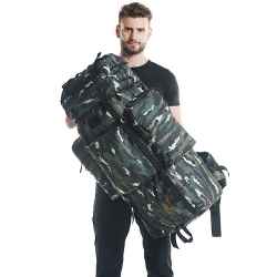 Wear Resistance Nylon Dark Grey Rucksack Green / Black High Capacity 90 L Military Tactical Backpack