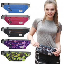 Lightweight Nylon Black Hiking Bag Purple Breathable Hiking Waist Bag