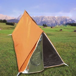 UV Resistant Poled Orange Lightweight Hiking Tent Lightweight One Man Emergency Survival Shelter Tent