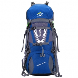 Professional Blue Backpacking Packs Purple Wear Resistance 60 L Backpacking Rucksack
