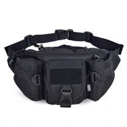 Lightweight Nylon Black Fanny Pack Camouflage Wear Resistance 1 L Hiking Waist Bag